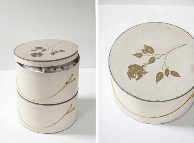 organize small items in revamped hat boxes