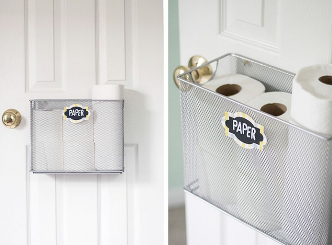 back of the door storage for toilet paper