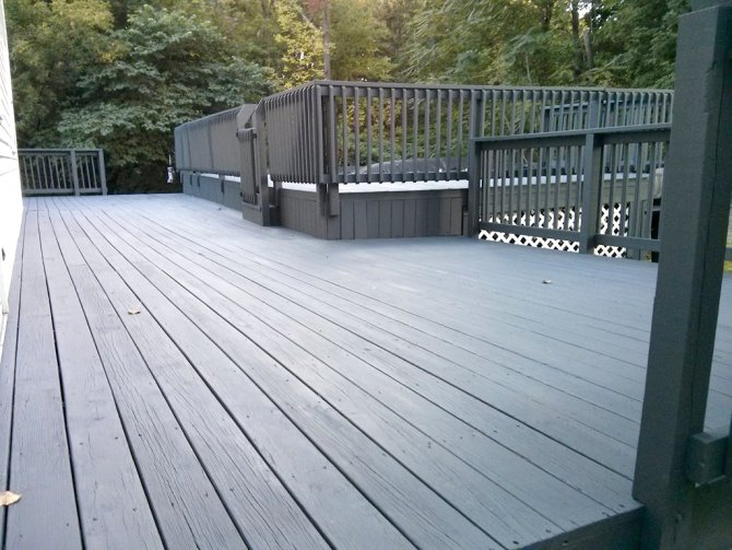 Multilevel deck stained charcoal gray Angie's List