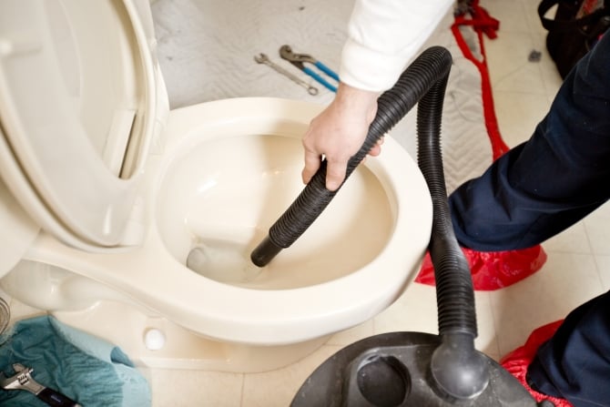 sucking up toilet water