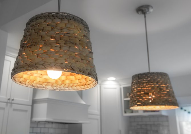 Kitchen pendant light fixtures with basket shades | Angie ...