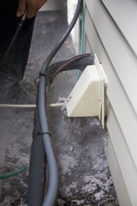 dirty dryer vent with lent