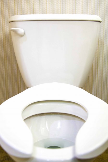 White home toilet photographed 6/14/14