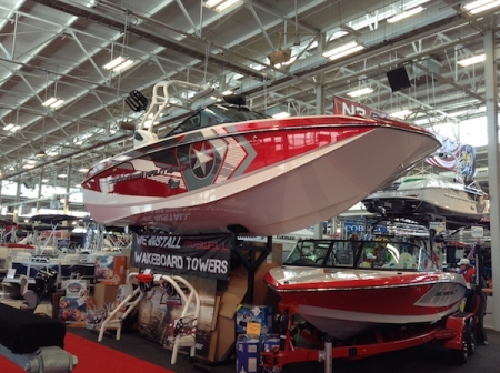 shiny red boat
