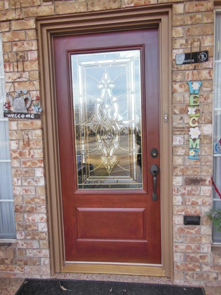 Fiberglass-composite door