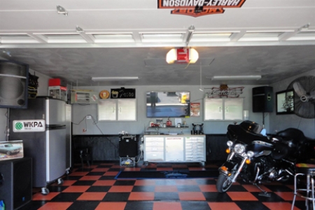 building a man cave Harley Davidson-themed Man Cave