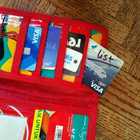 wallet with bank cards