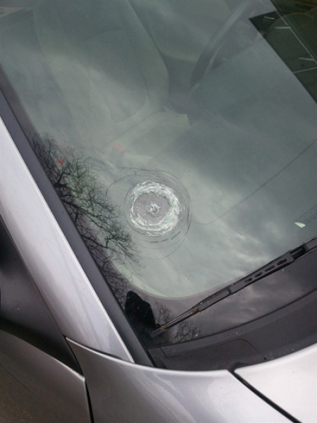 Cracked windshield