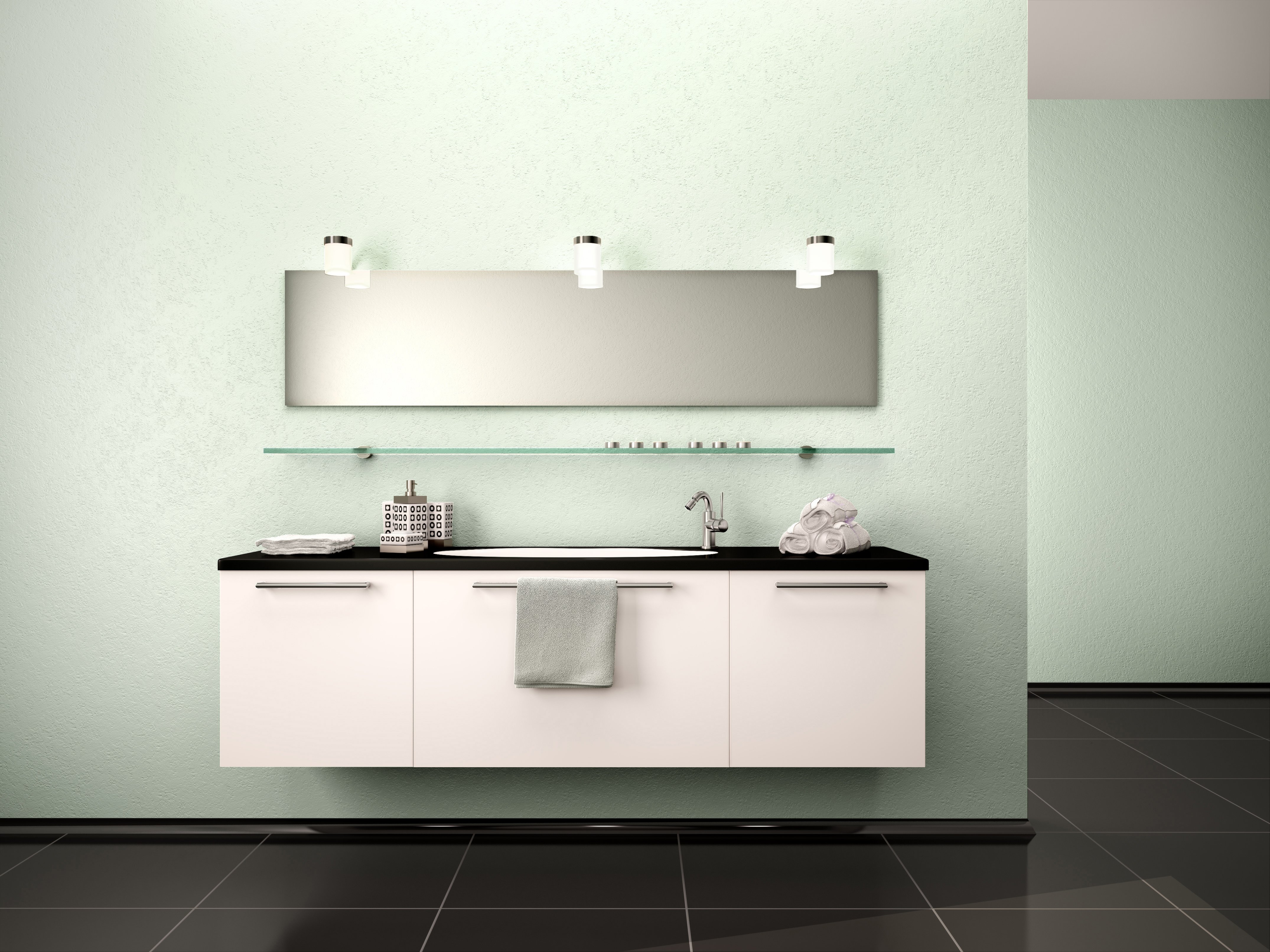3d illustration of washbasin in a modern interior bathroom style of minimalism - Bathroom Cabinets Ideas 3d illustration of washbasin in a modern interior bathroom style of minimalism - Bathroom Cabinets Ideas