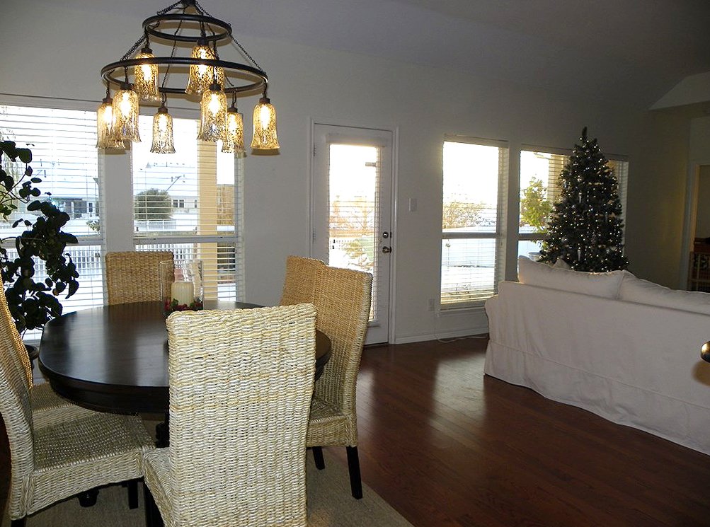 chandelier in dining room