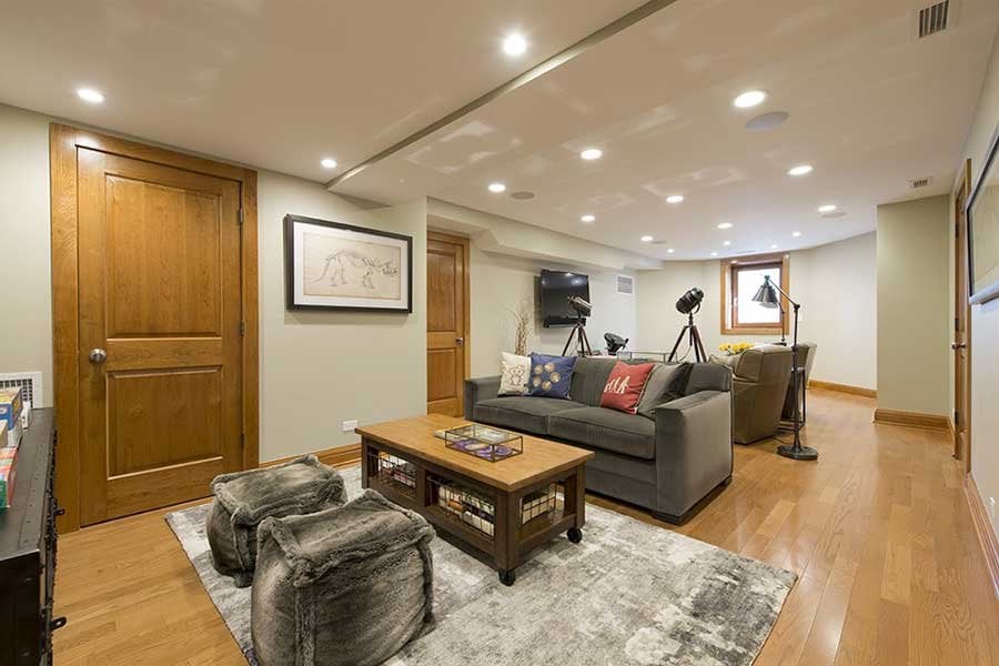 basement remodel with new living space