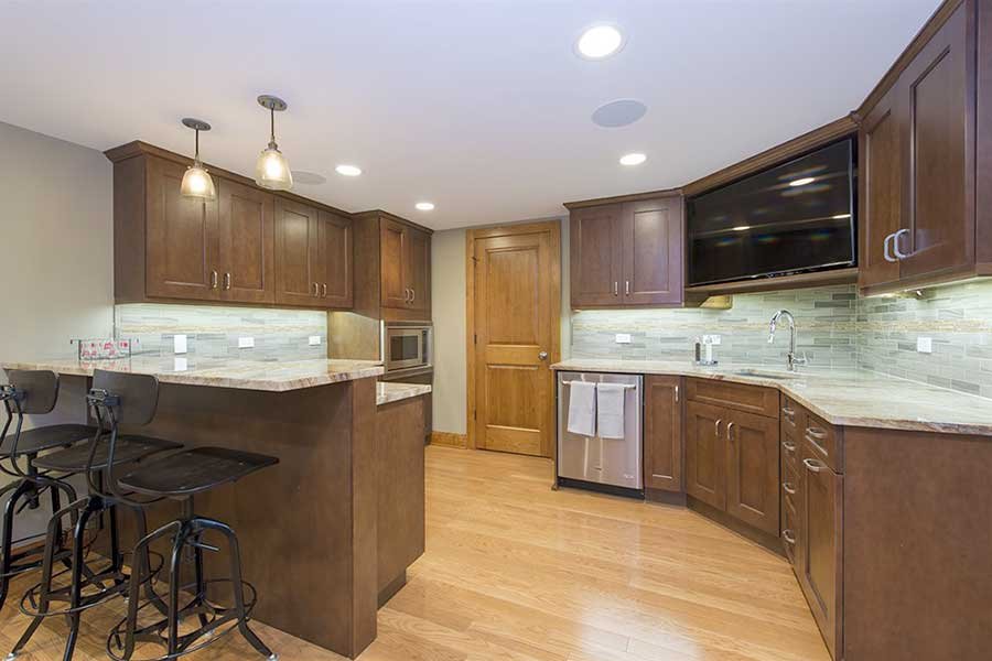 basement kitchen and wet bar