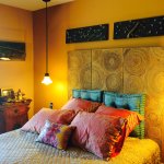 Bedroom with pendant lights
