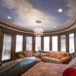 Chandelier in bedroom