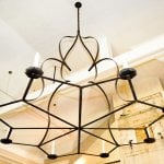 wrought iron chandelier with candle shaped lights