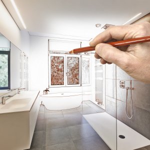 Bathroom Remodeling Planning And Hiring Angie S List A Bathroom Being Drawn With Hand