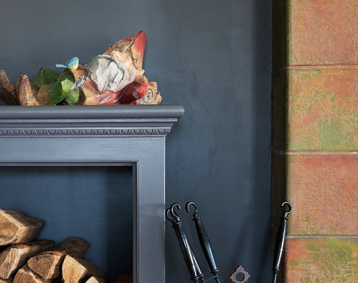 gnome on fireplace mantel