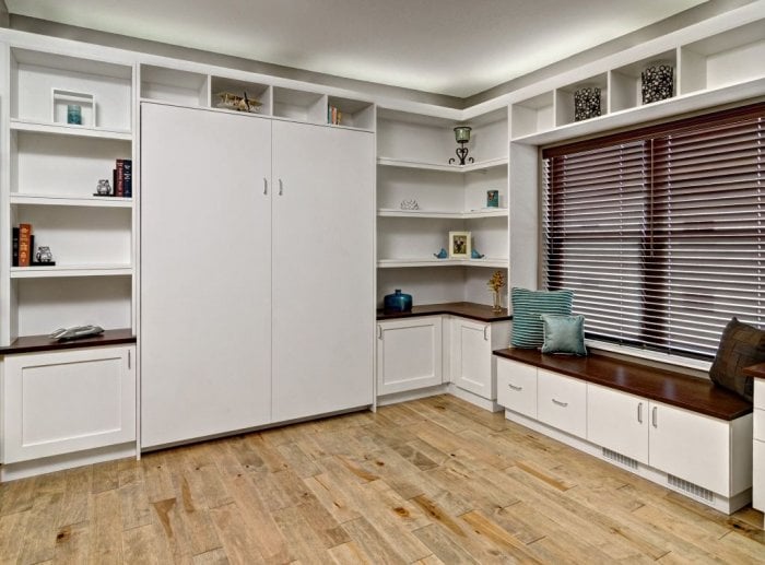A folded-up Murphy bed.