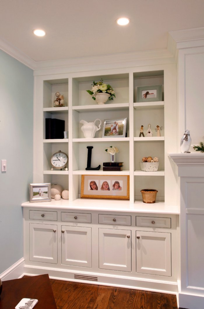 Wasted space can have custom built-ins added to create beautiful storage solutions that match your home. (Photo courtesy of Beth Orr/Dover Home Remodelers)