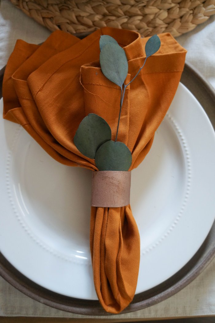 These simple napkin rings will add a beautiful copper touch to your holiday meals. (Photo by Deb Foglia)