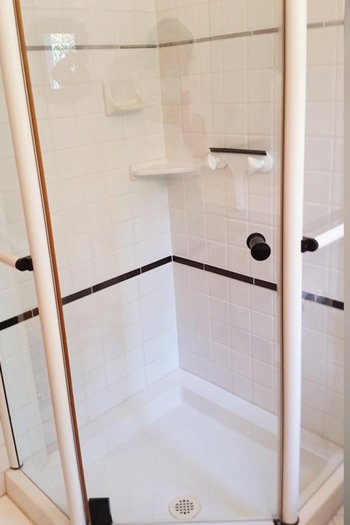 before and after shower remodel