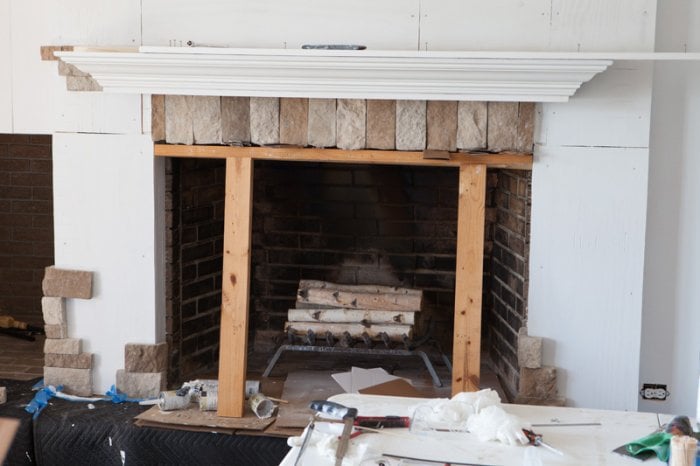 before and after fireplace makeover