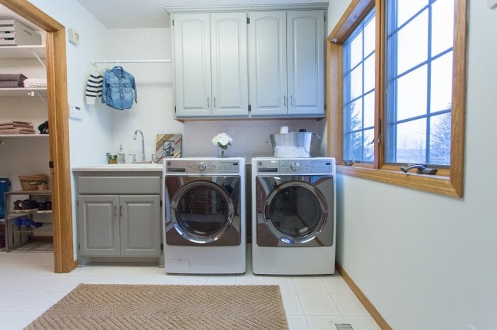 Dated Laundry E Changes Into Functional Mudroom Remodel The After Of Morgan And Jamie Molitor 039 S Laundry Room Refresh Remodel
