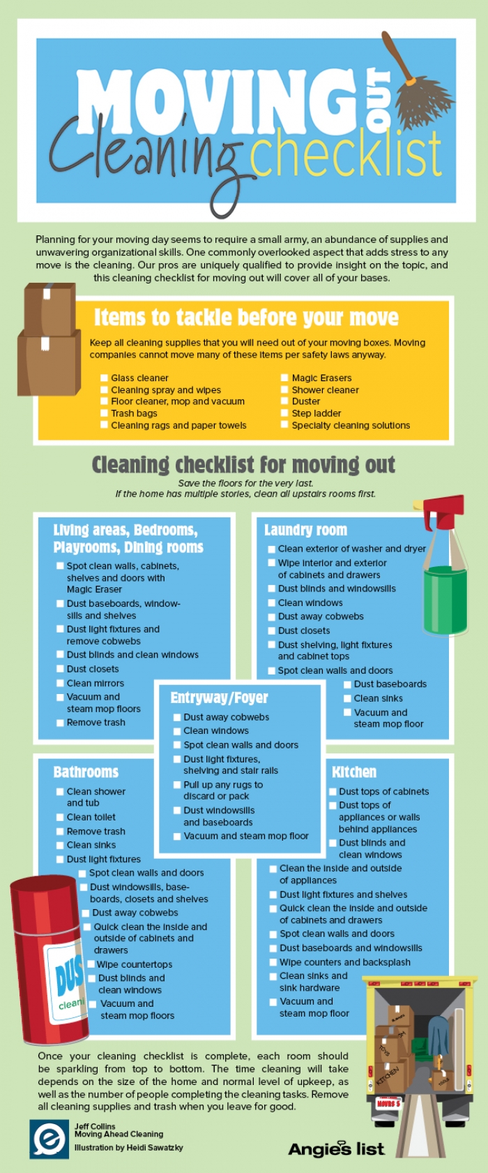 Infographic Moving Out Cleaning Checklist Angie S List Moving Out Cleaning Checklist