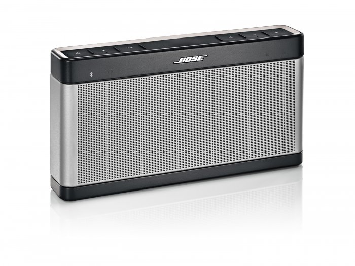 Product shot of a Bose SoundLink Bluetooth Speaker III.