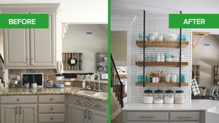 before and after kitchen remodel