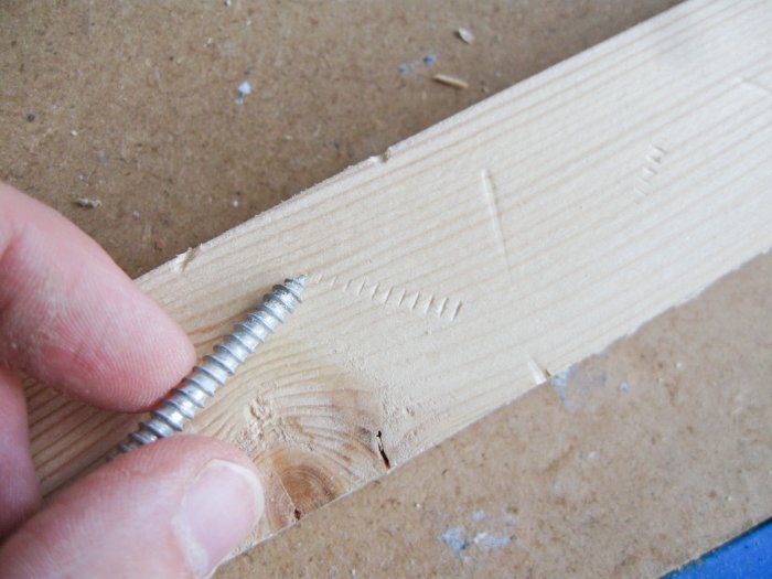 aging wood with screw dents