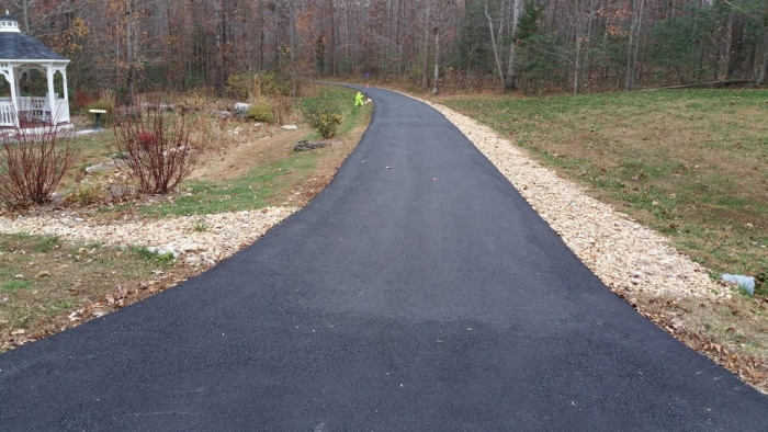 long asphalt driveway