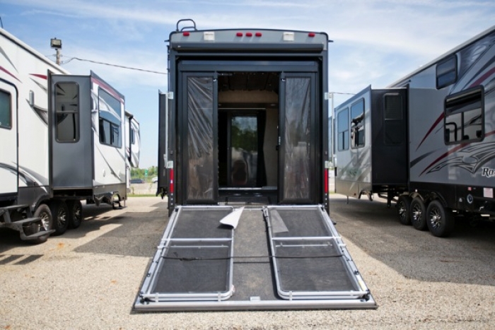 Sports trailers, sometimes referred to as toy trailers, can store ATVs, golf carts and motorcycles. (Photo by Eldon Lindsay.)