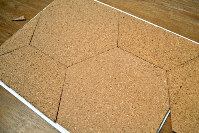 Transform simple bulletin boards by cutting them into different shapes, like hexagons. (Photo by Abbey DeHart)