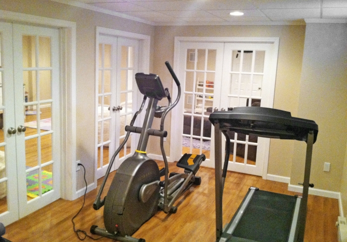 Before and after basement remodel