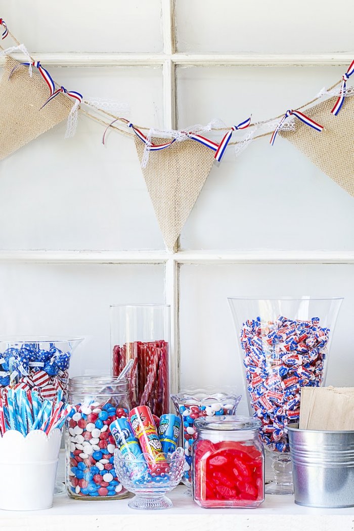 red, white and blue candy bar
