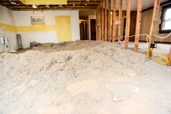 kitchen stripped bare for remodel