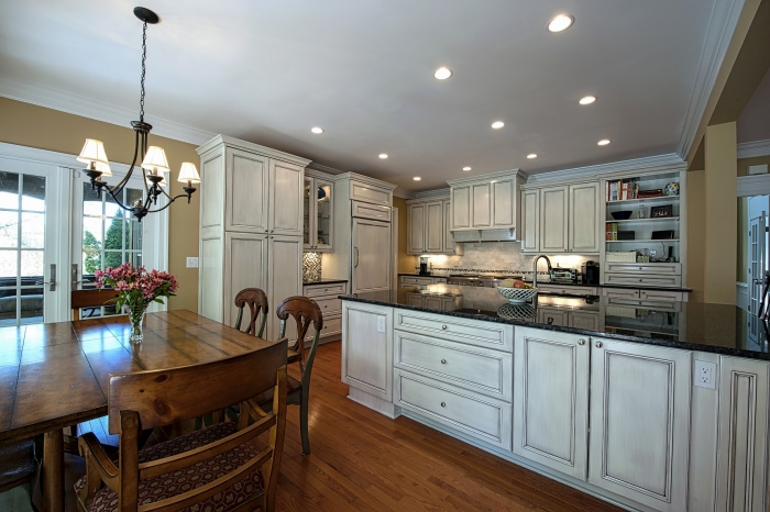 open kitchen with large island
