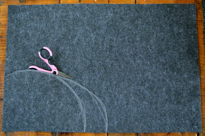 making DIY Halloween doormat