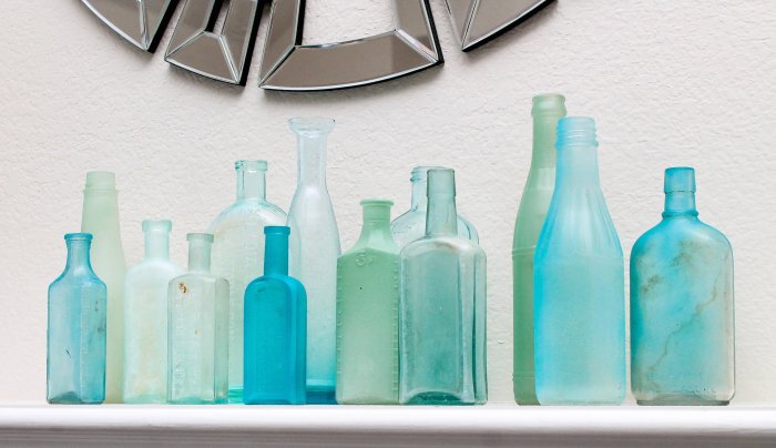 DIY sea glass bottles