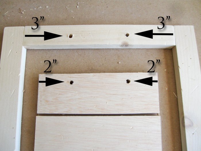 diY frame pieces drilled