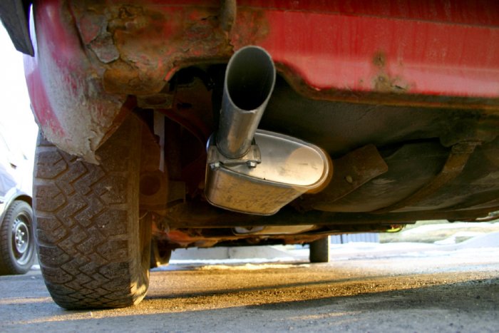 a tailpipe on a car