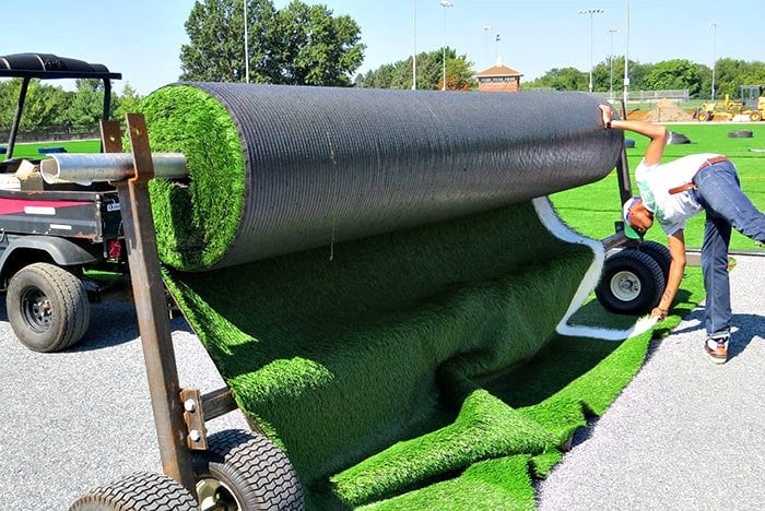 rolled up fake grass