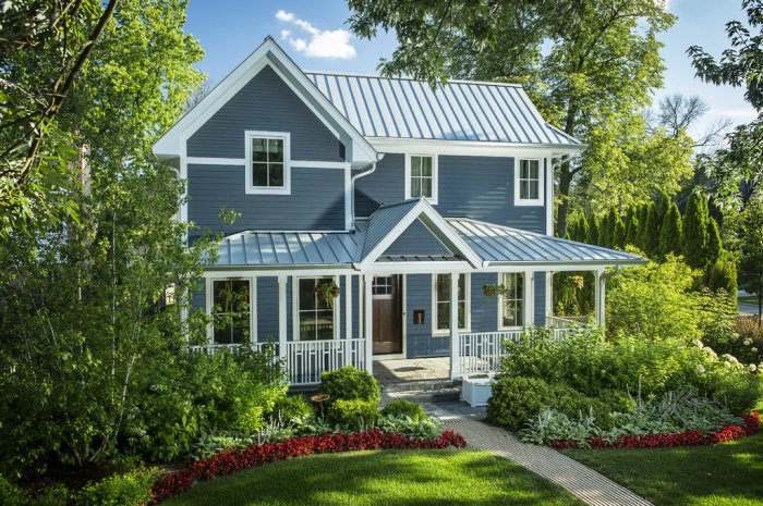 How Much Does Siding Cost To Replace Angie S List A Blue House With White Trim Covered In James Har Fiber Cement Siding