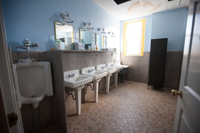 communal bathroom communal bathroom in converted firehouse