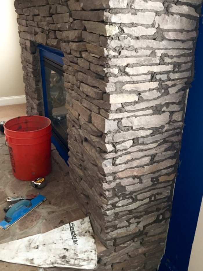 White Painted Stone & Shiplap Fireplace Makeover Angie's List