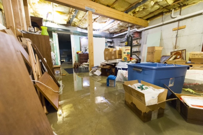 A flooded basement