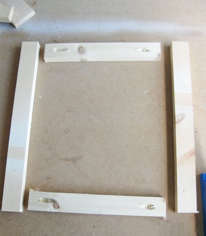 DIY frame pieces drilled