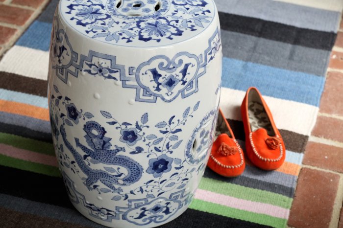 Ways To Use A Ceramic Garden Stool Angie S List Ceramic Garden Stool On Colorful Rug
