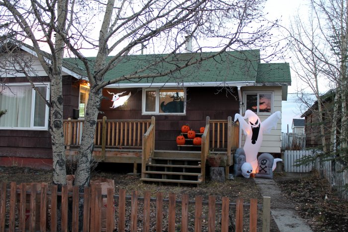 Oogie Boogie and Zero Halloween porch decorations